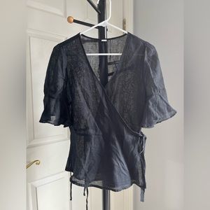 Old Navy - Sheer Black Crossover Top/Coverup